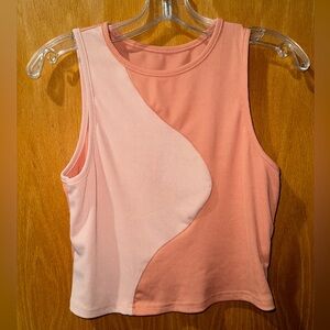 Pink and Peach Colorblock Tank Top